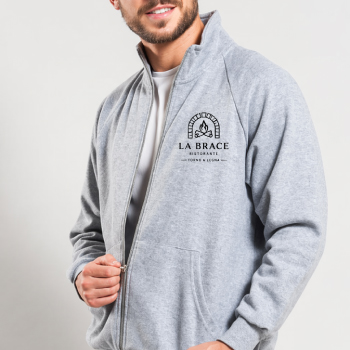 Felpa con colletto e zip intera